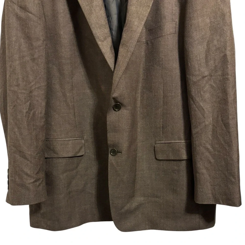 Turnbury Sport Coat Brown Silk Wool Blend Two Button Classic Academic Career 46R